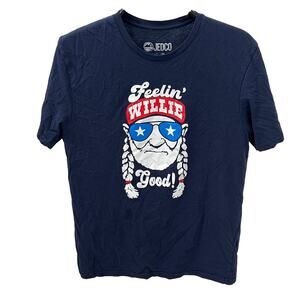 Jedco Men's MD Willie Nelson "Feelin' Willie Good" Patriotic Graphic T-shirt